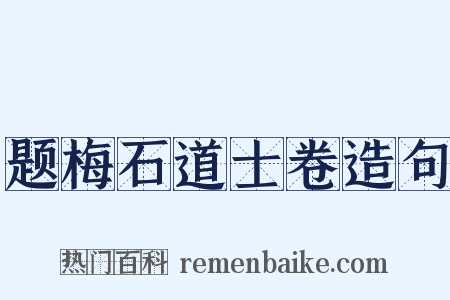 题梅石道士卷造句是什么意思的图片